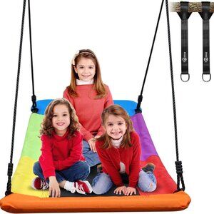 NEW Rainbow Giant 60" Skycurve Platform Metal Tree Swing for Kids and Adults